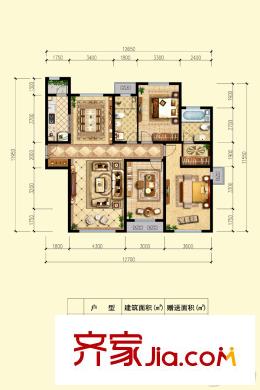 和眾曲江城閱1/4/6號樓A2戶型 3室2廳2衛(wèi)1廚