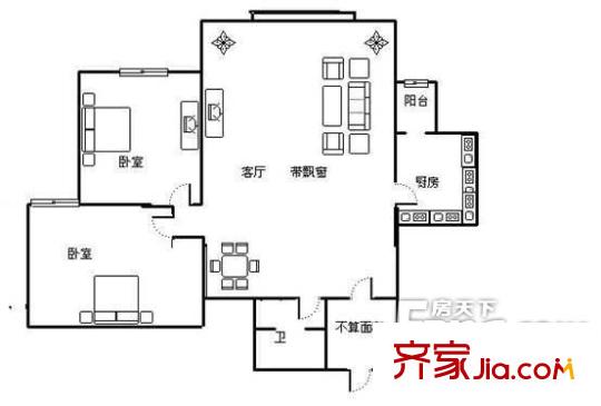 陜送東苑 2室 戶型圖