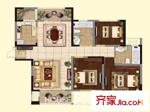 秦陽(yáng)花園 3室 戶(hù)型圖
