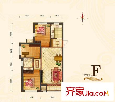 長(zhǎng)樂(lè)東苑 3室 戶型圖