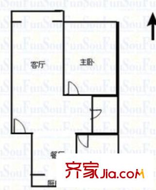 百花村社區(qū)兩室兩廳戶(hù)型圖