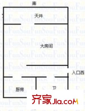  百花村社區(qū)一室一廳戶(hù)型圖