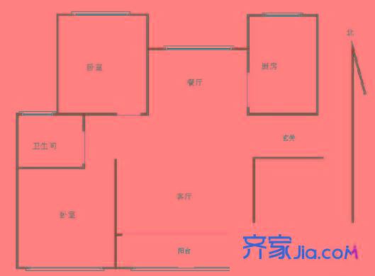 灞橋園丁花苑戶型圖園丁小區(qū) 2室 戶型圖 2室2廳1衛(wèi)1廚