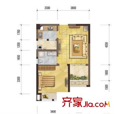長(zhǎng)樂(lè)東苑 1室 戶型圖