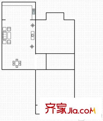  百花村社區(qū)兩室兩廳戶(hù)型圖
