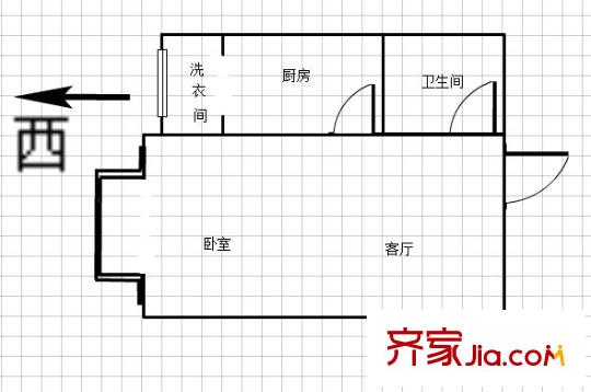 含光香榭麗都 1室 戶型圖