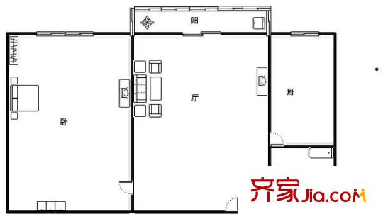 茗景城 1室 戶型圖
