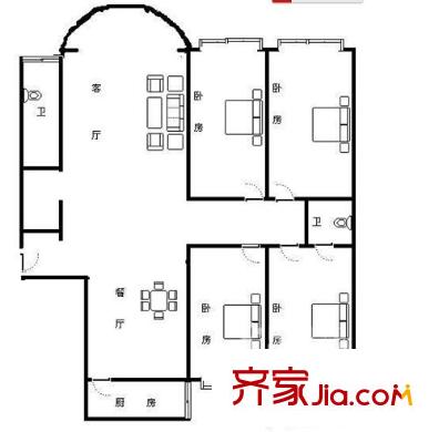 茗景城 4室 戶型圖