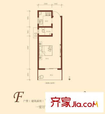 華清園小區(qū) 戶型圖 1室1廳1衛(wèi) 44平方米
