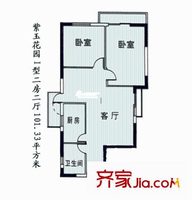 紫玉華園 2室 戶型圖