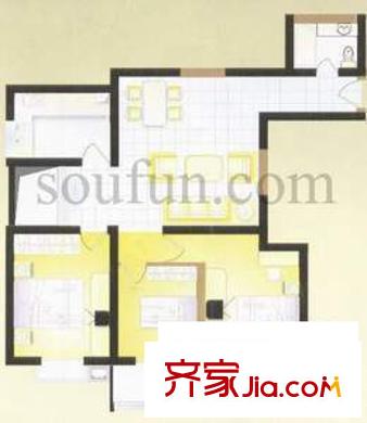 萬華園琳苑小區(qū) 戶型圖 3室2廳1衛(wèi)
