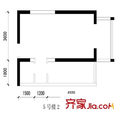 旭景興園戶型圖5#樓2單元戶型 1室1廳1衛(wèi)1廚