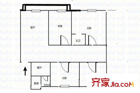 華清園小區(qū) 4室 戶型圖