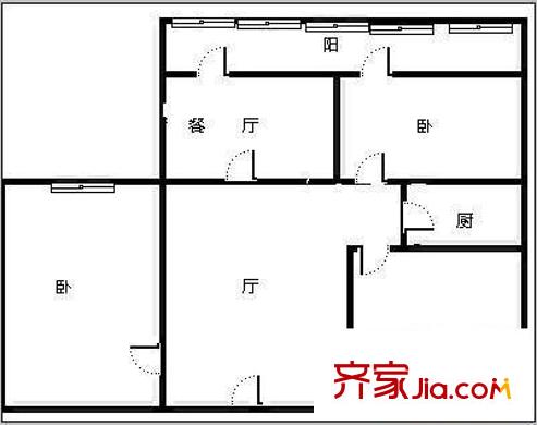 灃惠小區(qū) 3室 戶型圖