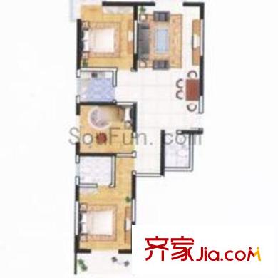 麗景天下戶型圖3室2廳2衛(wèi)1廚