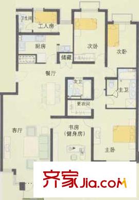 張家堡新區(qū) 3室 戶型圖