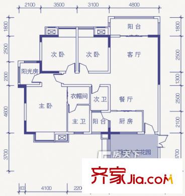 智慧城五期 3室 戶型圖