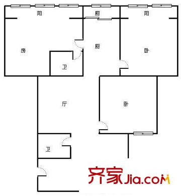 金葉家園 3室 戶型圖