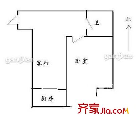 灃惠小區(qū) 1室 戶型圖