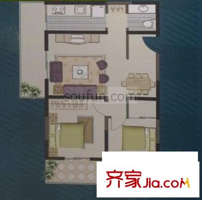  蘇格蘭風笛 戶型圖 2室2廳1衛(wèi)