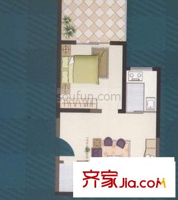 蘇格蘭風笛 戶型圖 1室1廳1衛(wèi)