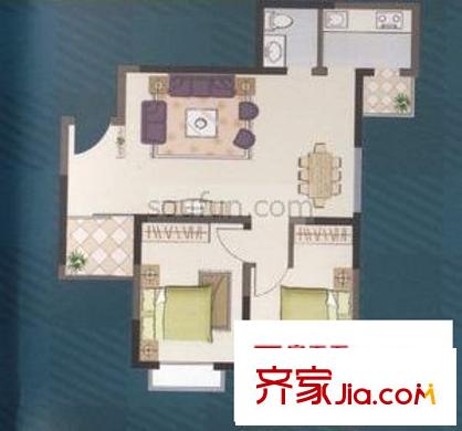  蘇格蘭風笛 戶型圖 2室2廳1衛(wèi)