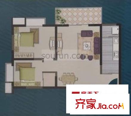 蘇格蘭風笛 戶型圖 2室2廳1衛(wèi)
