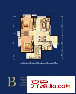 華遠(yuǎn)君城 戶型圖  2室