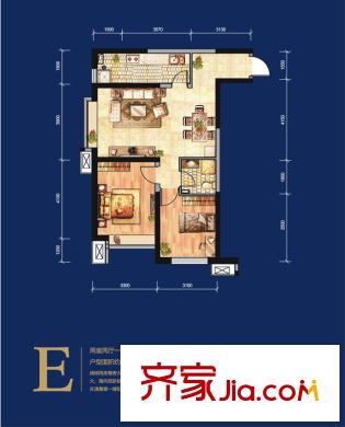華遠(yuǎn)君城 戶型圖    2室