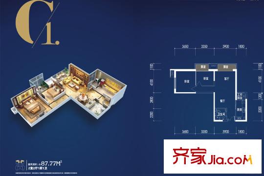 華遠(yuǎn)君城 戶型圖 2室