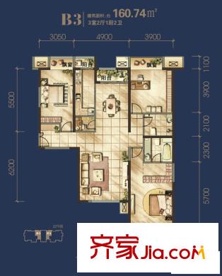 華遠(yuǎn)君城 戶型圖   3室