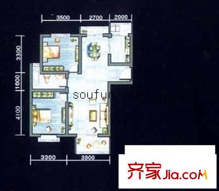 智慧城 2室 戶型圖