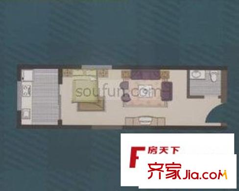 蘇格蘭風笛 戶型圖 1室1廳1衛(wèi)