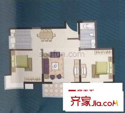  蘇格蘭風笛 戶型圖 2室2廳1衛(wèi)