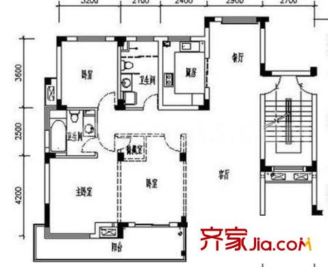 生產(chǎn)資料小區(qū) 3室 戶型圖