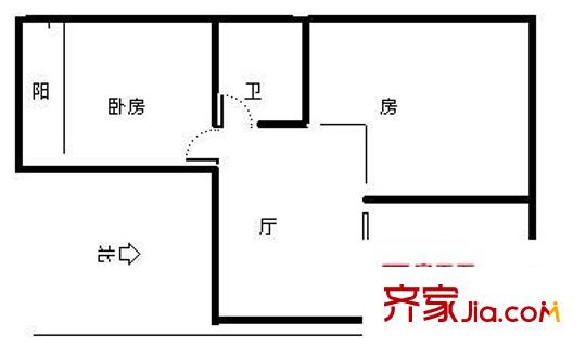 生產(chǎn)資料小區(qū) 2室 戶型圖