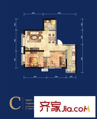 華遠(yuǎn)君城 戶型圖    2室