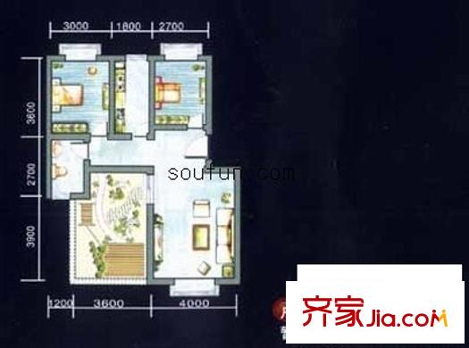 智慧城 2室 戶型圖