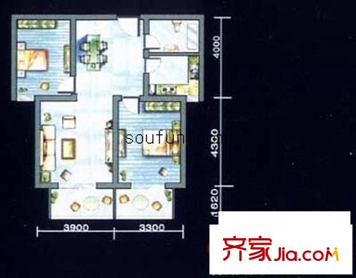 智慧城 2室 戶型圖