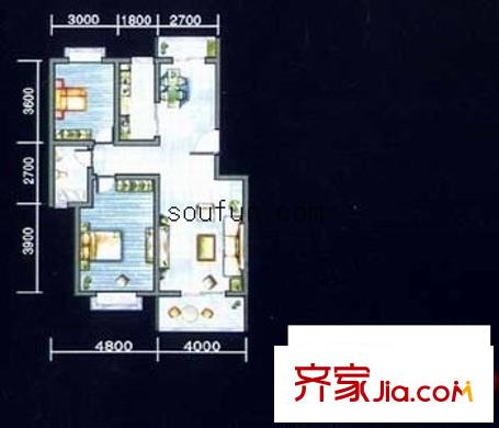 智慧城 2室 戶型圖