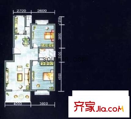智慧城 2室 戶型圖