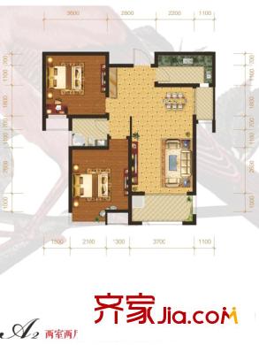 易居熙園5號(hào)樓A2戶型 2室2廳1衛(wèi)1廚