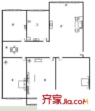 水利局家屬院 3室 戶型圖