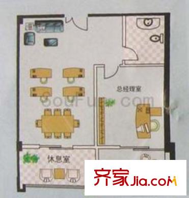 凱創(chuàng)國(guó)際戶型圖3室2廳1衛(wèi)