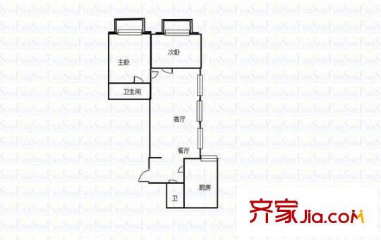 凱創(chuàng)國(guó)際 3室 戶型圖