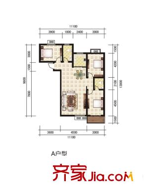 城西印象三期7號樓/8號樓A戶型 3室2廳2衛(wèi)1廚