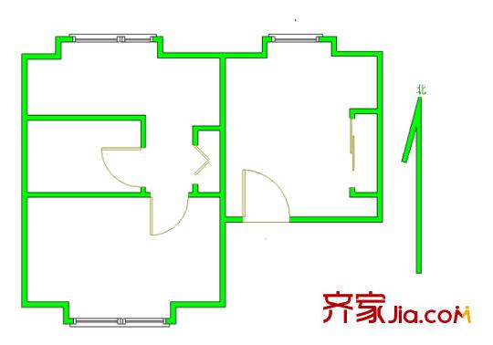 杰座公寓 2室 戶型圖
