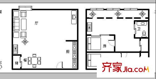 杰座公寓 2室 戶型圖