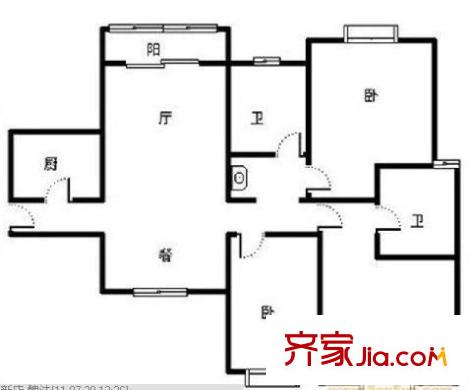 紫旭花園 3室 戶型圖