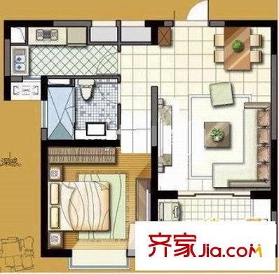 首秀  1室 戶型圖